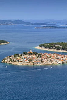 Adriatic Sea Gallery: An Elevated View of Primosten, Croatia, Dalmatian Coast, Europe