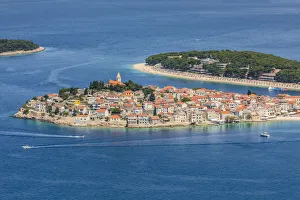 An Elevated View of Primosten, Croatia, Dalmatian Coast, Europe