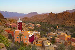 Images Dated 2nd August 2012: Elevated view over the Red Mosque of Adai, Tafraoute, Anti Atlas, Morocco