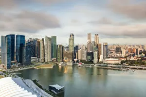 Images Dated 11th June 2012: Elevated view over Singapore City Centre and Marina Bay, Singapore
