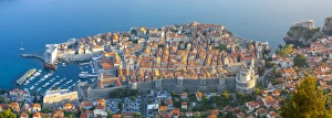 Elevated view over Stari Grad (Old Town), Dubrovnik, Dalmatia, Croatia