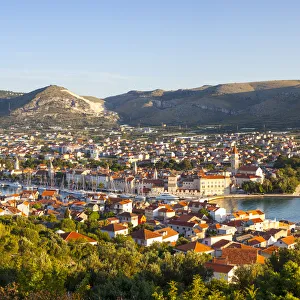 Elevated view over Stari Grad (old town), Trogir, Dalmatia, Croatia
