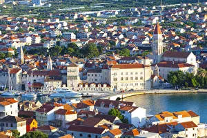 Former Yugoslavia Prints: Elevated view over Stari Grad (old town), Trogir, Dalmatia, Croatia