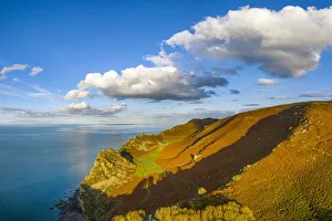 North Devon Prints: Elevated view over the stunning Valley of the Rocks near Lynton, Emoor National Park