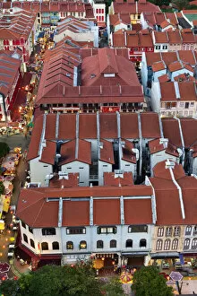 Images Dated 6th November 2009: Elevated view over traditional houses in Chinatown, Singapore, Asia
