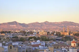 Elevated View of The Turkish Side of Nicosia Featuring Selimiye Mosque in North Cyprus Elevated View of The Turkish Side of Nicosia Featuring Selimiye Mosque in North Cyprus