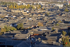 Li Jiang Prints: Elevated view of the UNESCO Old Town of Lijiang