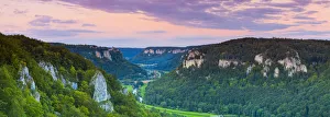 Elevated view towards Werenwag Castle over the picturesque Danube Valley, Swabia Elevated view towards Werenwag Castle over the picturesque Danube Valley, Swabia