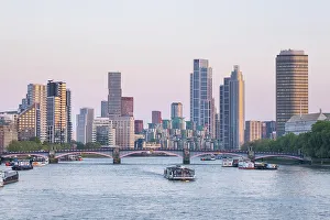 Nine Elms and River Thames, London, England, UK