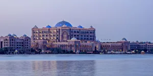 Emirates Palace Hotel at twilight, Abu Dhabi, United Arab Emirates