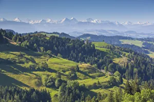Emmental Valley and Swiss alps in the background, Berner Oberland, Switzerland