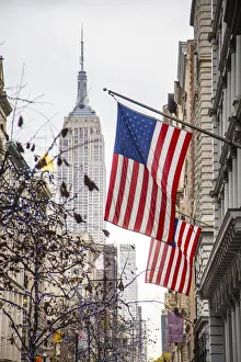 5th Avenue Prints: Empire State Building and 5th Avenue, Manhattan, New York City, New York, USA