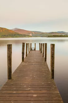 Images Dated 16th December 2015: England, Cumbria, Lake District, Derwentwater, Wooden Jetty