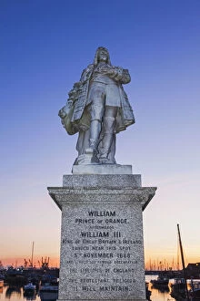 England, Devon, Brixham, Brixham Harbour, Statue of William Prince of Orange