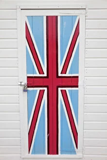 Images Dated 21st November 2012: England, Devon, Paignton, Beach Hut Door depicting Union Jack