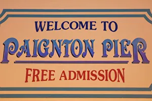 Images Dated 17th October 2013: England, Devon, Paignton, Paignton Pier Sign