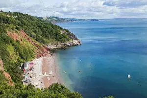 Images Dated 30th November 2017: England, Devon, Torquay, Babbacombe, Babbacombe Beach, Oddicombe Beach