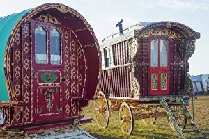 England, Dorset, Blanford, The Great Dorset Steam Fair, Gypsy Caravans