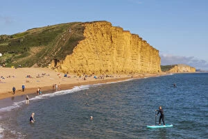 English Coast Collection: England, Dorset, Bridport, West Bay Beach and Cliffs