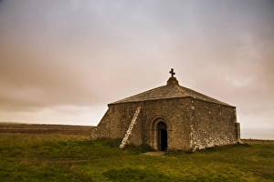 Norman Prints: England, Dorset, St Aldhelms Chapel. This isolated chapel, dedicated to St Aldhelm