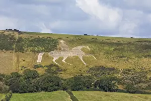 Hill Figure Prints: England, Dorset, Weymouth, The Osmington White Horse Created in 1808