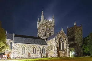 Images Dated 14th January 2022: England, Dorset, Wimborne, Wimborne Minster Church at Night