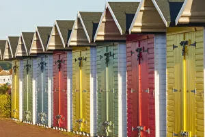 Images Dated 25th September 2017: England, East Sussex, Eastbourne, Eastbourne Beach, Colourful Beach Huts