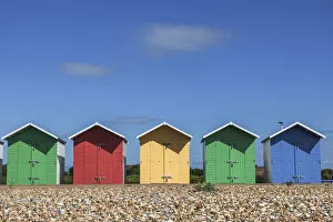 Images Dated 30th September 2020: England, East Sussex, Eastbourne, Colourful Beach Huts