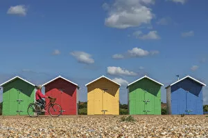 September Collection: England, East Sussex, Eastbourne, Colourful Beach Huts