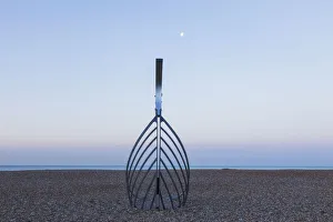 England, East Sussex, Hastings, Hastings Beach, Sculpture titled