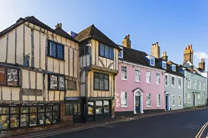Bookshops Prints: England, East Sussex, Lewes, High Street, The Fifteenth Century Bookshop