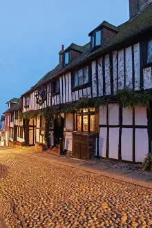 East Sussex Prints: England, East Sussex, Rye, The Famous Mermaid Inn at Night