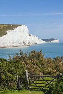 Images Dated 25th September 2017: England, East Sussex, South Downs National Park, The Seven Sisters Cliffs and Skyline