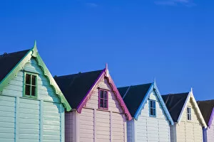 England, Essex, Mersea Island, Beach Huts