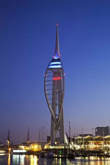 Images Dated 8th November 2011: England, Hampshire, Portsmouth, Night View of Spinnaker Tower