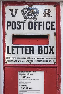 Hampshire Prints: England, Hampshire, Winchester, Kingsgate, Historic VR Post Office Letter Box