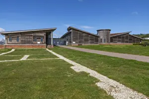 Villas Prints: England, Isle of Wight, Exterior View of Brading Roman Villa Complex