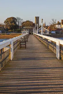 Isle Of Wight Prints: England, Isle of Wight, Yarmouth, Yarmouth Wooden Pier and Yarmouth Skyline