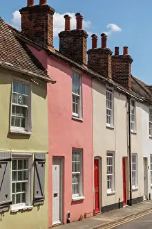 Housing Prints: England, Kent, Canterbury, Colourful Historical Houses in Ivy Lane