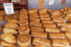 Markes Prints: England, Kent, Faversham, Faversham Market, Display of Samosasd