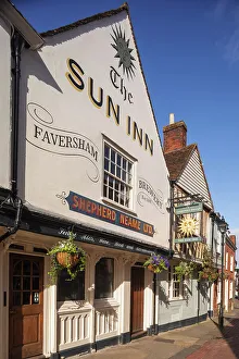 Kent Prints: England, Kent, Faversham, West Street, The Shepherd Neame Sun Inn Pub and Hotel