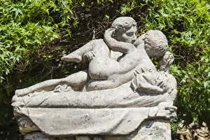 Images Dated 30th July 2015: England, Kent, Hever, Hever Castle, The Italian Garden, Statue of Naked Lovers