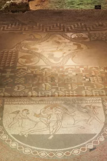 Images Dated 20th May 2015: England, Kent, Lullingstone Roman Villa, Detail of Mosaic Flooring Showing The Roman