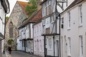 Half Timbered Prints: England, Kent, Sandwich, Street Scene with Historical Half Timbered Buildings