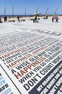 Images Dated 10th September 2013: England, Lancashire, Blackpool, The Promenade Floor Mural showing Jokes and Catch