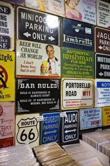 Camden Prints: England, London, Camden, Camden Market, antique enamel signs