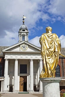 England, London, Chelsea, The Royal Hospital, Statue of Charles II