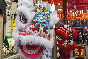 Images Dated 26th April 2019: England, London, Chinatown, Chinese New Year Parade, Lion Dance