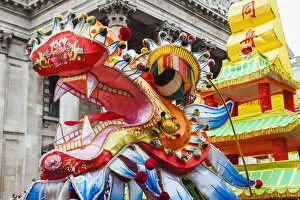 Images Dated 26th May 2017: England, London, Chinese New Year Parade, Chinese Dragon