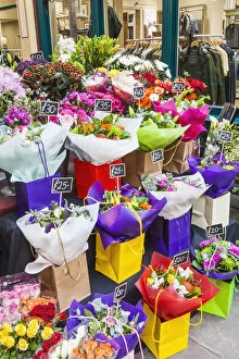 England, London, City of London, Leadenhall Market, Flower Stall